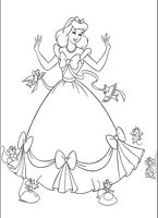kolorowanki Kopciuszek Disney - obrazek dla dziewczynki do wydruku numer  5